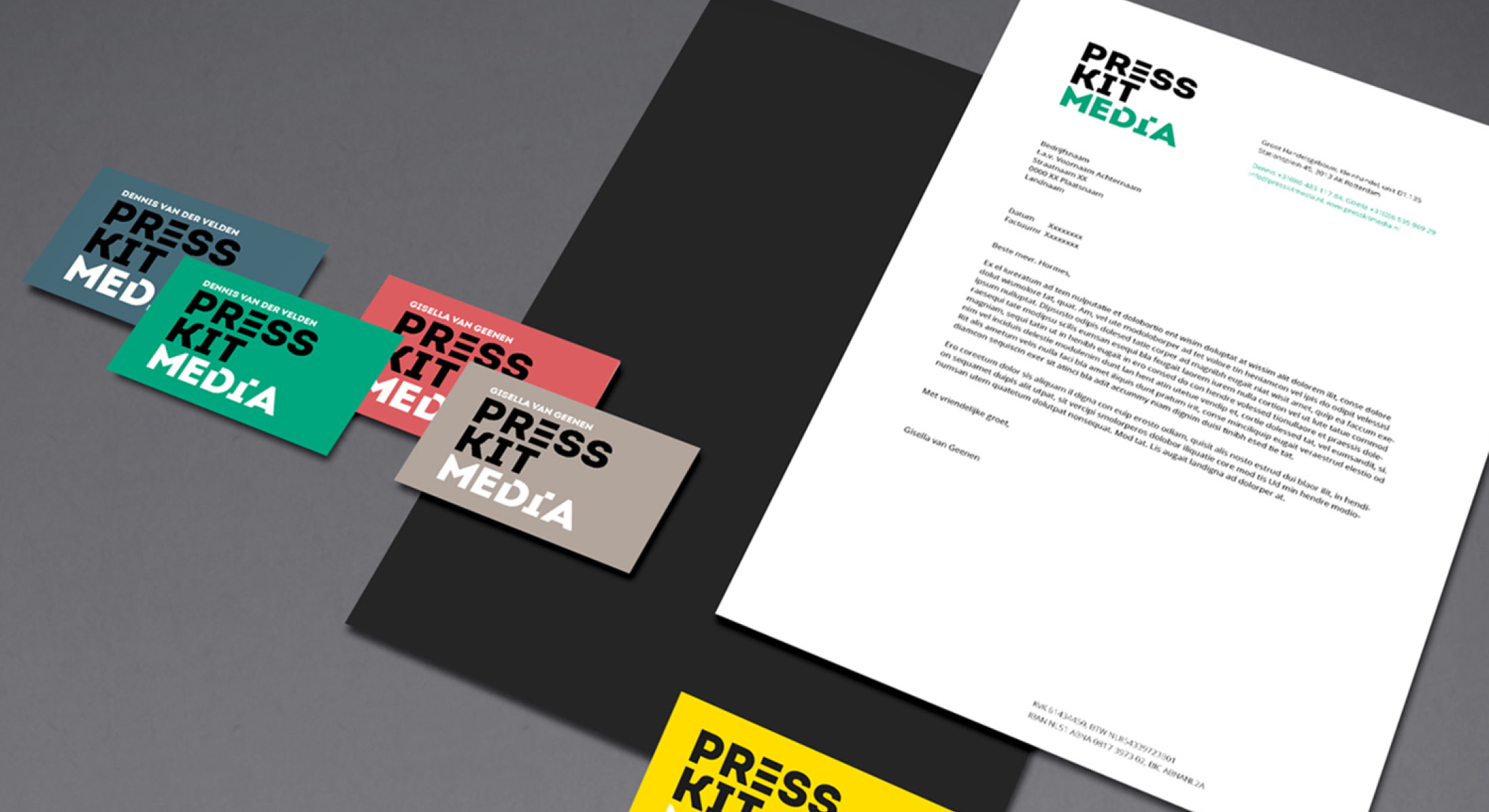 Stationery huisstijl PressKit Media