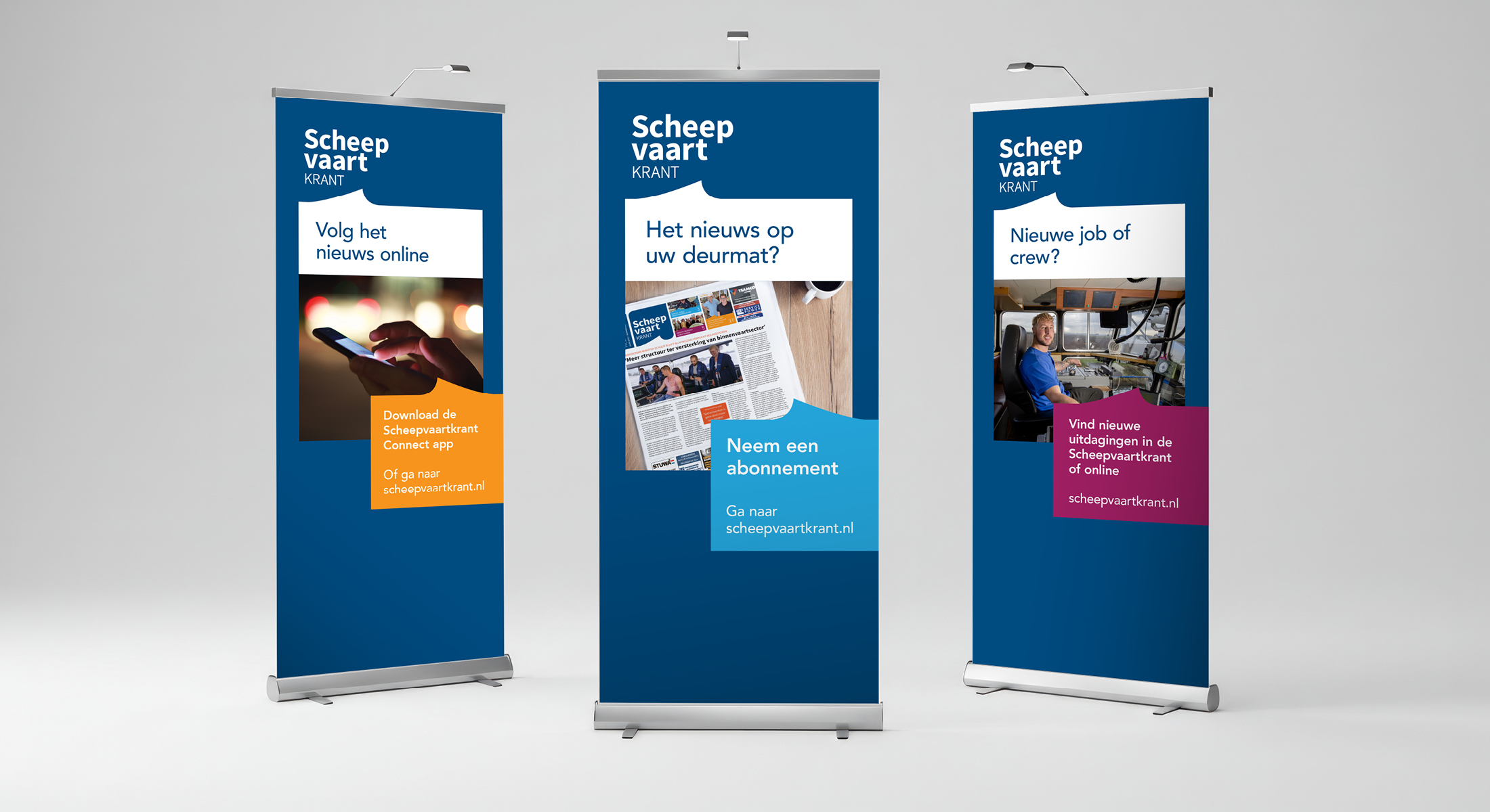 roll-up banners scheepvaartkrant beursmateriaal