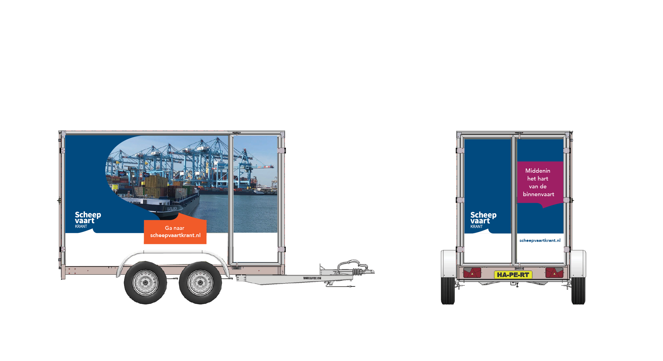 aanhangwagen bestickering scheepvaartkrant